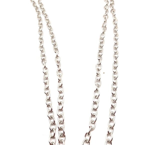 Double Layer  Pants Or Wallet Chain 19" Silver Tone - Picture 7 of 10